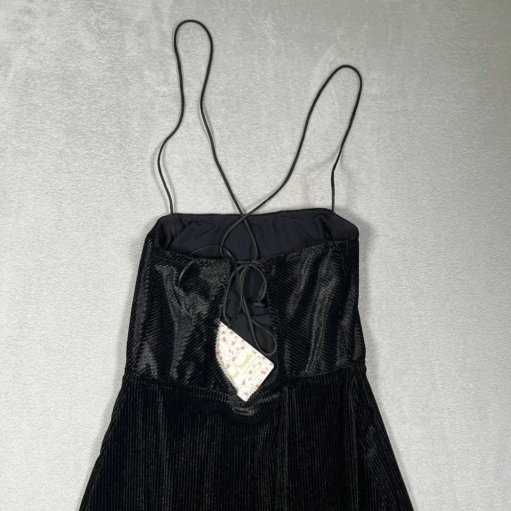 NWT-Free People Intimately All I Need Dress Velvet Maxi Slip Bordeaux Black‎ XS
